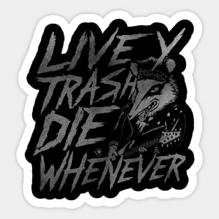 Possum Live Trashy Die Whenever Shirt, Funny Opossum Meme Sticker